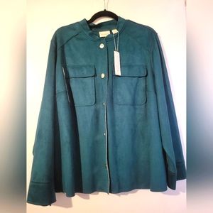 Chicos 3 green suede NWT blazer